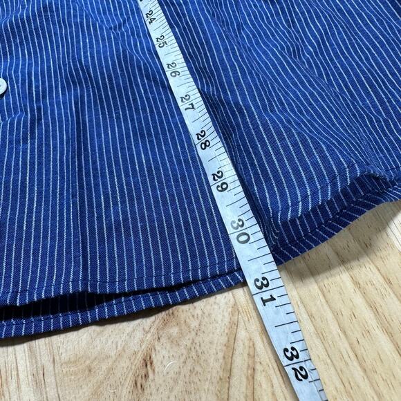 Jack Victor NWT Blue White Striped Thornhill Linen Cotton Dress Shirt Size 2XL - Picture 10 of 10